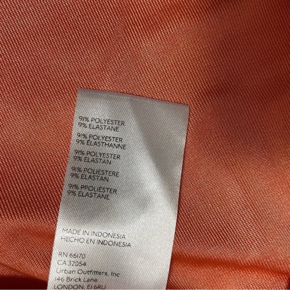 New Free People Who's That Orange Ruched Mini Skirt Size S